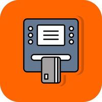 ATM pieno arancia sfondo icona vettore