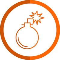 bomba linea arancia cerchio icona vettore