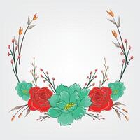 decorativo floreale fogliame ornamento per nozze invito vettore
