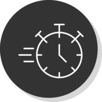 cronometro linea grigio cerchio icona vettore