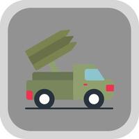 missile camion piatto il giro angolo icona vettore
