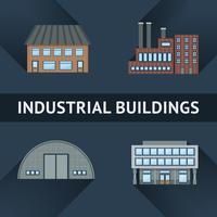 Icone di edilizia industriale e commerciale vettore