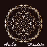 creativo d'oro floreale Arabo mandala sfondo modello vettore