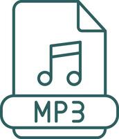 mp3 linea pendenza il giro angolo icona vettore