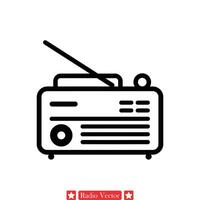 Radio sintonizzatore silhouette grafica classico Radio icone nel vario disegni, adatto per grafico design e Vintage ▾ arte progetti vettore