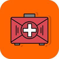 primo aiuto kit pieno arancia sfondo icona vettore