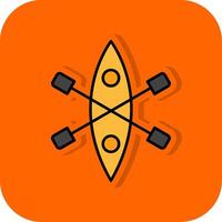 kayak pieno arancia sfondo icona vettore