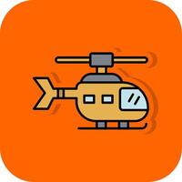 elicottero pieno arancia sfondo icona vettore