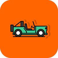 safari camionetta pieno arancia sfondo icona vettore