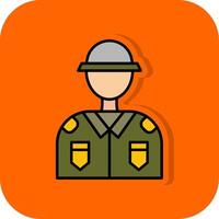 soldato pieno arancia sfondo icona vettore