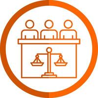 Tribunale giuria linea arancia cerchio icona vettore
