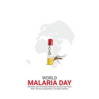 mondo malaria giorno. mondo malaria giorno, aprile 25, creativo Annunci disegno, , 3d illustrazione vettore