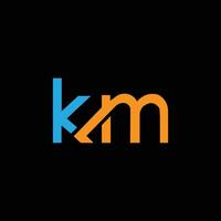 K m km iniziale logo design vettore