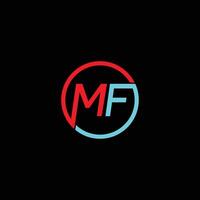 mf lettera iniziale logo design vettore