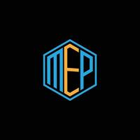 mep lettera logo creativo design vettore