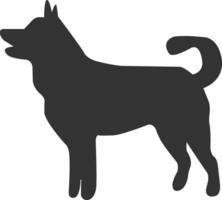 un' silhouette di un' cane in piedi su un' bianca sfondo vettore