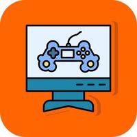 spazio gioco pieno arancia sfondo icona vettore