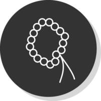 rosario linea grigio cerchio icona vettore