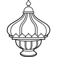 moschea lampada schema illustrazione digitale colorazione libro pagina linea arte disegno vettore
