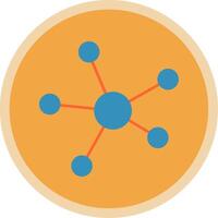 connessione piatto Multi cerchio icona vettore