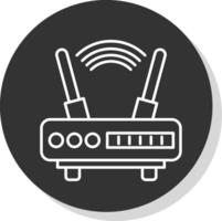 Wi-Fi linea grigio cerchio icona vettore