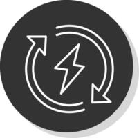 rinnovabile energia linea grigio cerchio icona vettore