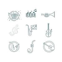 disegno dell'illustrazione vettoriale dell'icona della musica jazz