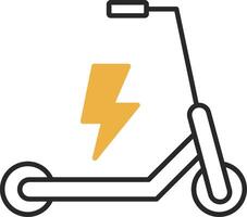 elettrico scooter spellato pieno icona vettore