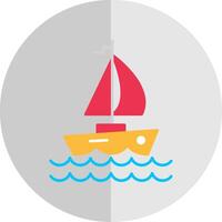 yacht piatto scala icona vettore