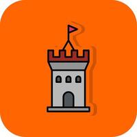 castello pieno arancia sfondo icona vettore