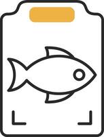 pesce cucinando spellato pieno icona vettore