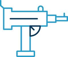 uzi linea blu Due colore icona vettore