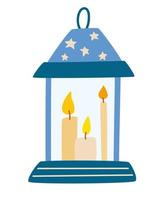 portacandele di natale. candele aromatiche di cera. simpatiche decorazioni per interni hygge disegnate a mano. elemento di design decorativo per le vacanze invernali per buon natale e capodanno. illustrazione vettoriale