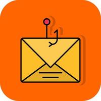 phishing pieno arancia sfondo icona vettore