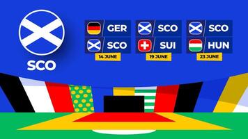 Scozia calcio 2024 incontro contro impostare. nazionale squadra bandiera 2024 e gruppo palcoscenico campionato incontro contro squadre vettore