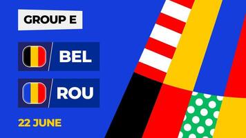 Belgio vs Romania calcio 2024 incontro contro. 2024 gruppo palcoscenico campionato incontro contro squadre intro sport sfondo, campionato concorrenza vettore