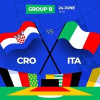 Croazia vs Italia calcio 2024 incontro contro. 2024 gruppo palcoscenico campionato incontro contro squadre intro sport sfondo, campionato concorrenza vettore
