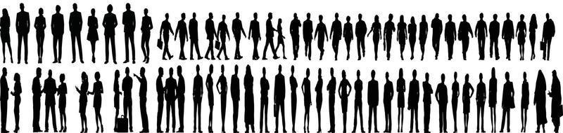 silhouette uomo e donna, collage di uomini d'affari silhouette, grande collezione di affari