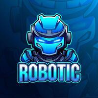 robotica portafortuna logo design per distintivo, emblema, esport e maglietta stampa vettore