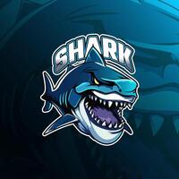 squalo portafortuna logo design per distintivo, emblema, esport e maglietta stampa vettore