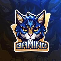 gatto portafortuna logo design per distintivo, emblema, esport e maglietta stampa vettore