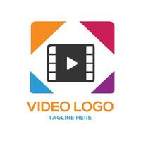 media giocare pixel logo design modello vettore