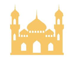 silhouette di un' musulmano moschea edificio con un' minareto. moschea musulmano Arabo architettura religioso grafica. preghiera edificio islamico cultura. piatto stile, sacro architettura. illustrazione. vettore