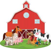 cartone animato azienda agricola animali nel il aia vettore
