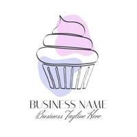 schema moderno Cupcake logo per forno nel astratto stile vettore