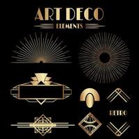 geometrico gatsby arte deco ornamenti e decorativo elementi vettore