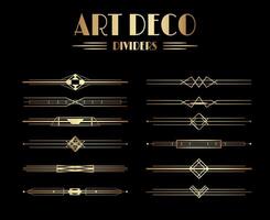 geometrico gatsby arte deco divisori o decorazione elementi vettore