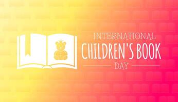 internazionale figli di libro giorno illustrazione design nel giallo e rosso colore vettore
