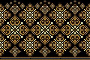 geometrico etnico floreale pixel arte ricamo, azteco stile, astratto sfondo design per tessuto, vestiario, tessile, avvolgere, decorazione, sciarpa, Stampa, sfondo, tavolo corridore. vettore