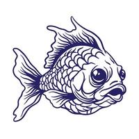 mano disegnato ryukin pesce rosso illustrazione vettore